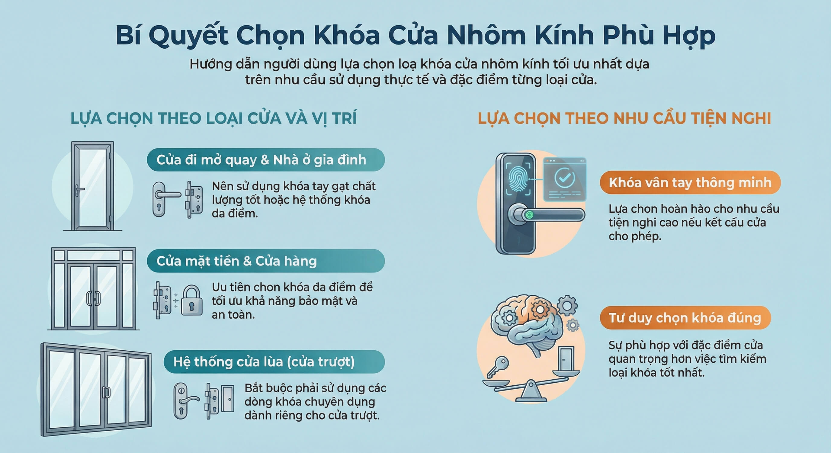 Chọn khóa cửa phù hợp với nhu cầu sử dụng
